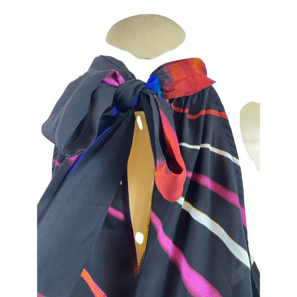 Gabrielle Union New York & Company Halter Top With Keyhole & Bow Back Sz L - Picture 4 of 6